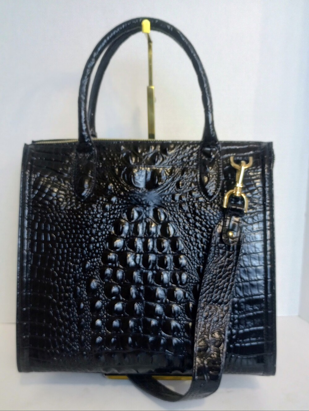 Brahmin Caroline Black Melbourne Satchel With Shoulder Strap - Picture 2 of 12